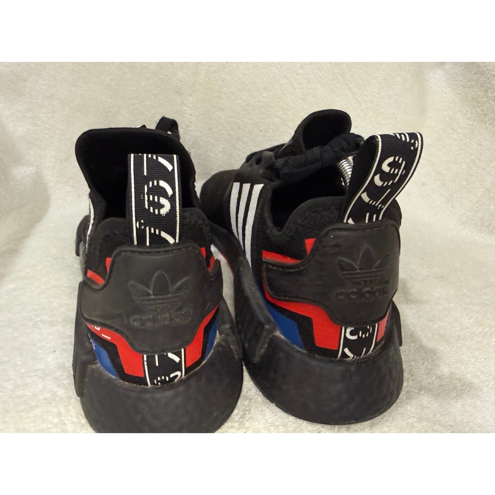 Adidas NMD R1 Black White Red Blue Japanese Katakana Men Sneakers FV3645 - Picture 3 of 6